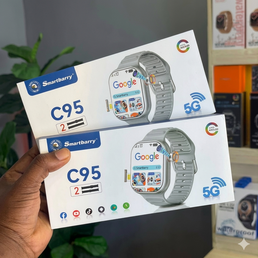 Galaxy C95 Ultra Watch ( 5G SIM +12 MP Camera) 2 Strap Free In Box🎁